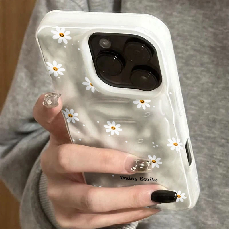 Daisy Flower Candy Color Phone Case For iPhone 15 Pro Max 16 17 14 13 Pro Max 13 12 11 Plus Soft ShockProof Fashion Luxury Funda thumbnail 5