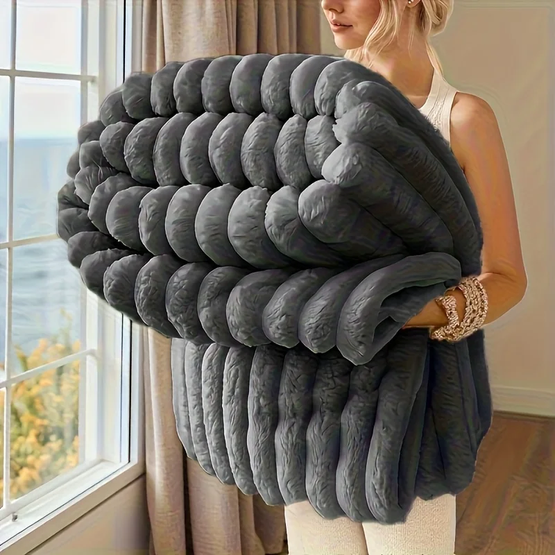 1 Pc ROSEKIND Blankets 3 Size for Bed, 300GSM Soft & Warm Fleece Blanket, This Stylish throw Blanket for All Season 2Lbs