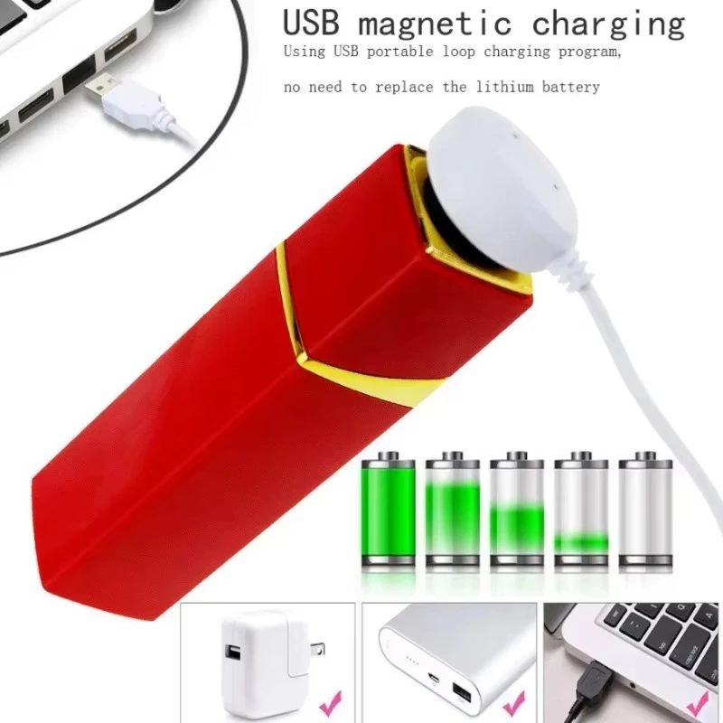 Fashion Lady Lipstick Vibrator 10Speed Bullet Vibrator Dildo Clit Stimulator G Spot Massage Masturbator Adult Sex Toys For Women thumbnail 4