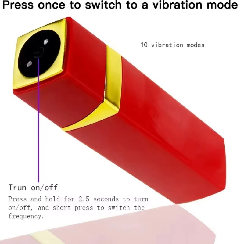 Fashion Lady Lipstick Vibrator 10Speed Bullet Vibrator Dildo Clit Stimulator G Spot Massage Masturbator Adult Sex Toys For Women thumbnail 6