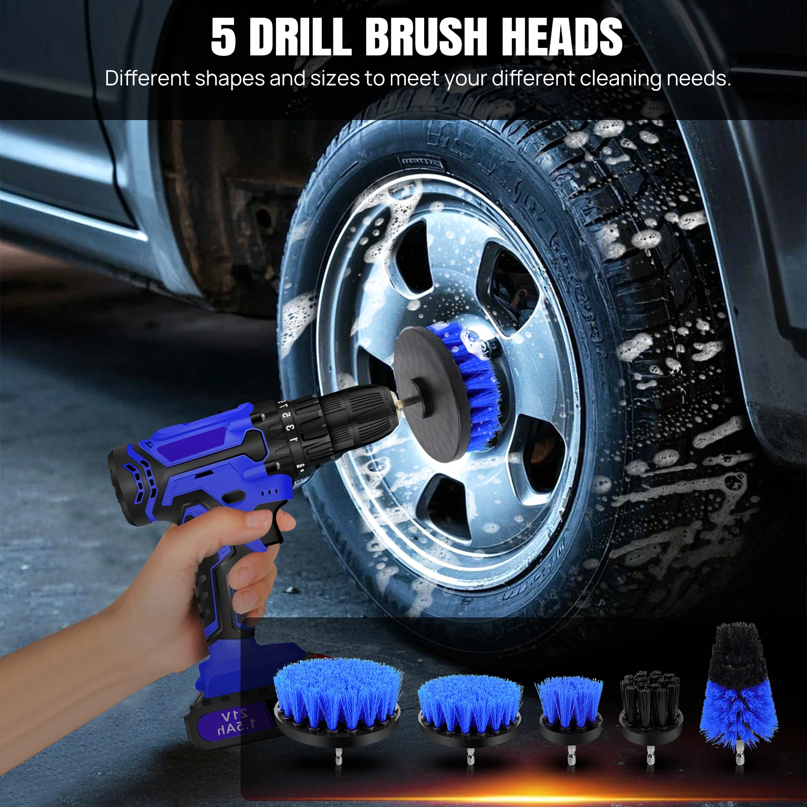 Car Detailing Brush Set, Kit, Brushes, Cleaning Windshield Tool, Professional Care kit - Wash for Interior Exterior Wheels thumbnail 3