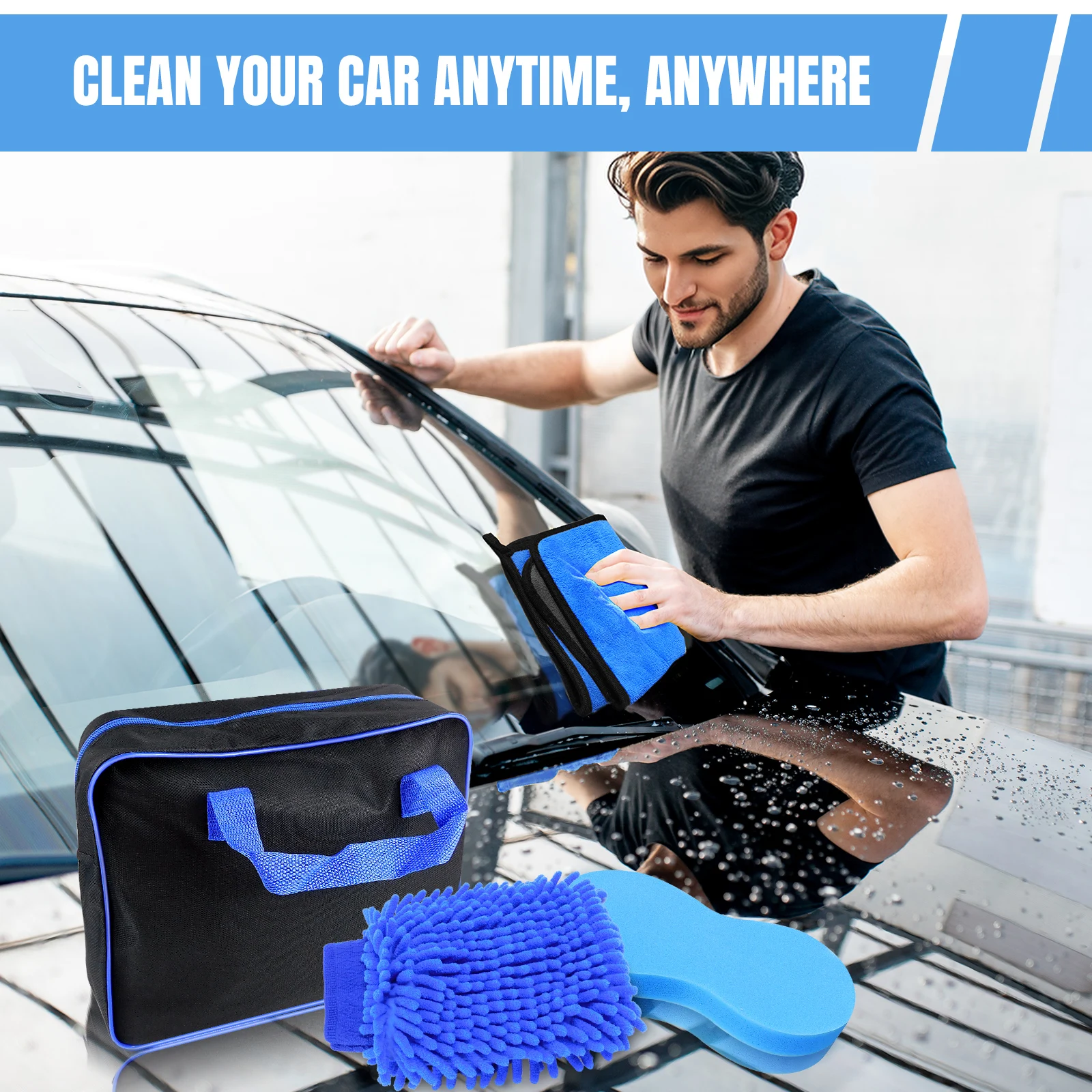 Car Detailing Brush Set, Kit, Brushes, Cleaning Windshield Tool, Professional Care kit - Wash for Interior Exterior Wheels thumbnail 2