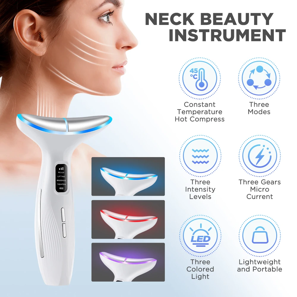 3 Massage Modes Microcurrent Neck Beauty Device Face Lifting Firming Massage Neck Beauty Instrument Tighten Skin Care Tool thumbnail 2