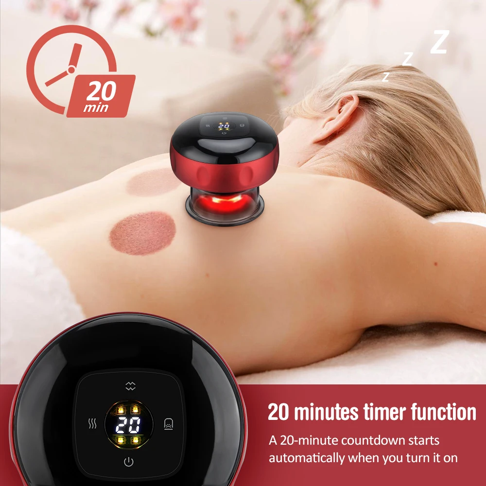 Intelligent Vacuum Cupping Massage Device Electric Heating Scraping Suction Cups Physical Fatigue Relieve Health Guasha Cans thumbnail 4