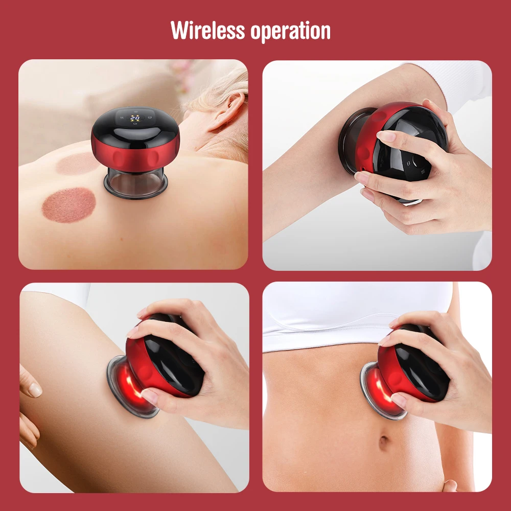 Intelligent Vacuum Cupping Massage Device Electric Heating Scraping Suction Cups Physical Fatigue Relieve Health Guasha Cans thumbnail 2