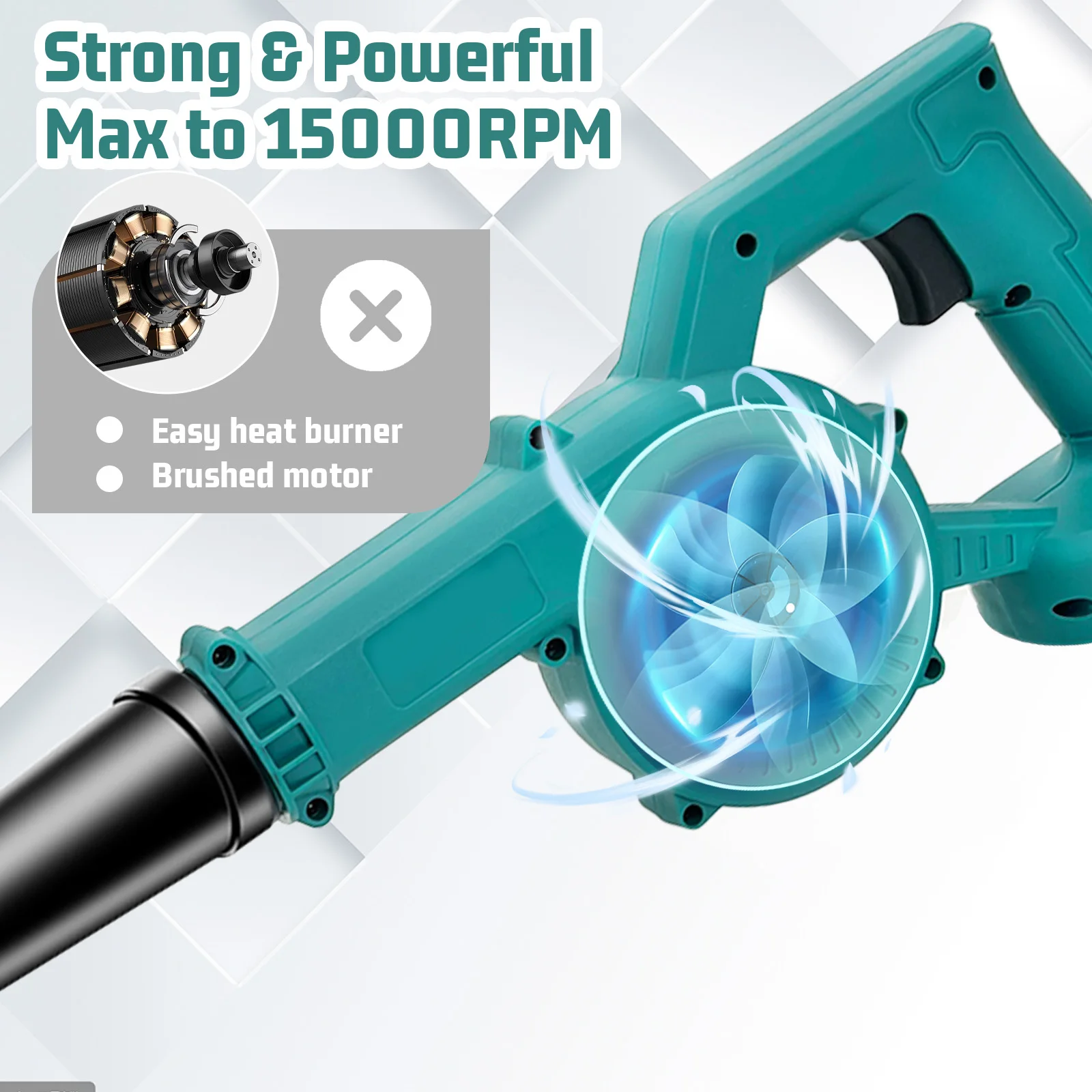 Reaplace For Makita 18V LXT Cordless Air Leaf Blower Electric Garden Snow Dust Corner Cleaner 2 in 1 Electric Leaf Blower&Vacuum thumbnail 5