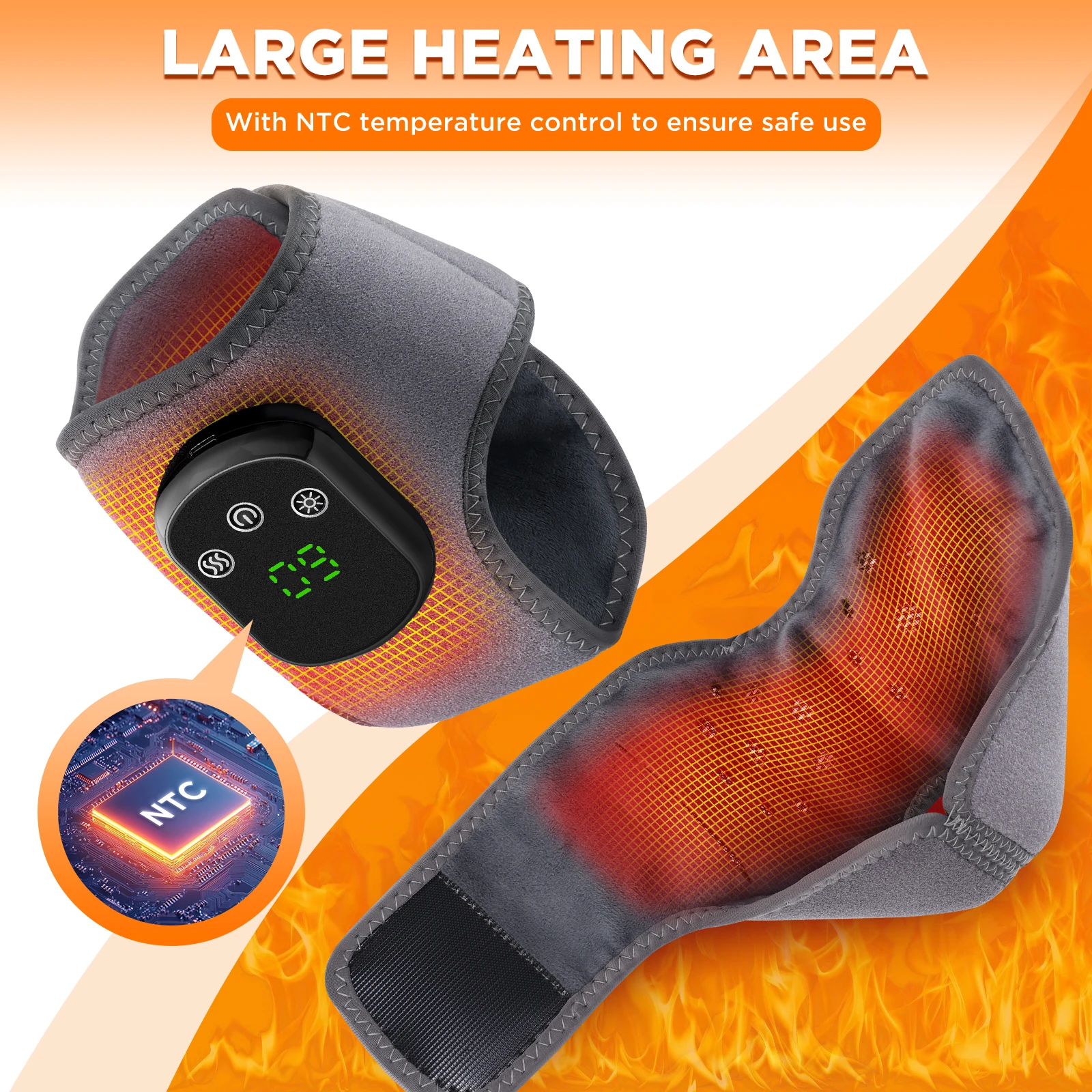 Electric Foot Massager Vibration Relaxation Ankle Massager Warm Hot Compress Ankle Brace Joint Sprain Support Ankle Protection thumbnail 4