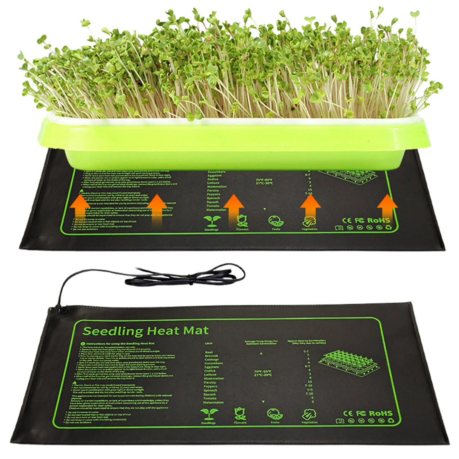 Waterproof Seedling Heat Mat 10x21 In Germination Station Heat Mat for Germination Indoor Gardening Greenhouse EU/US/AU/UK Plug