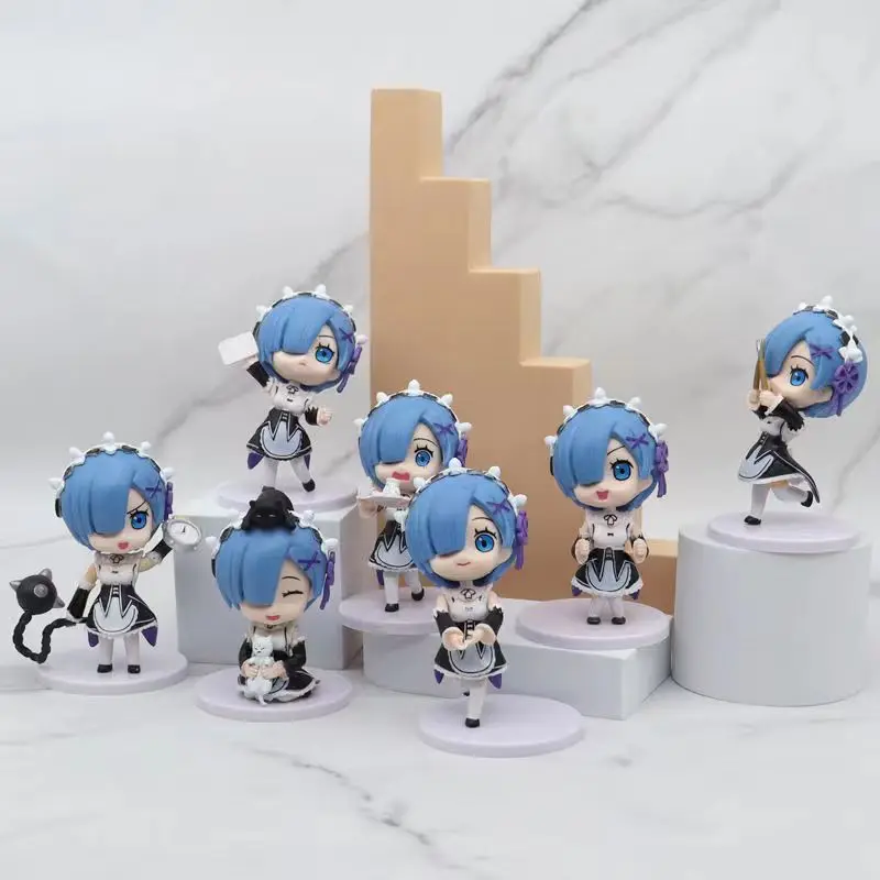 Anime Re:ZERO Kawaii girl Pajamas Figure Rem Cute Figurine Chair PVC Collection Model Toys For Birthday Gift thumbnail 2