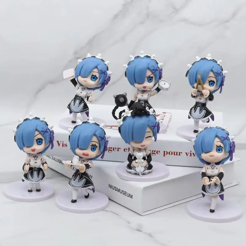 Anime Re:ZERO Kawaii girl Pajamas Figure Rem Cute Figurine Chair PVC Collection Model Toys For Birthday Gift