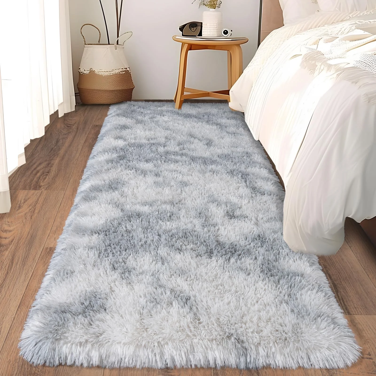 VIKAMA Ultra-Soft Running Rug Bedroom & Hallway Anti-Slip Mat Fluffy Plush Bedside Dormitory Carpet Home Decor thumbnail 3