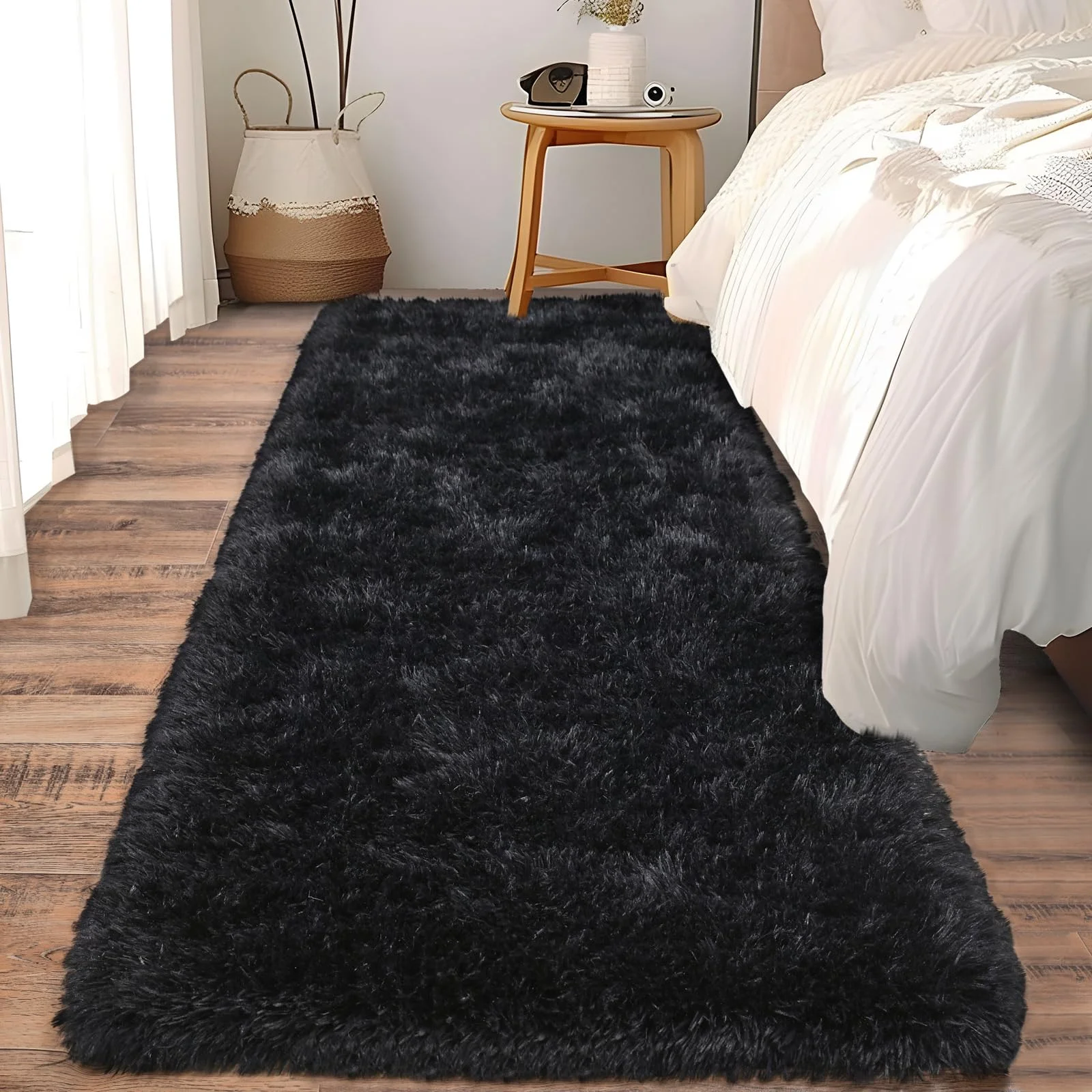 VIKAMA Ultra-Soft Running Rug Bedroom & Hallway Anti-Slip Mat Fluffy Plush Bedside Dormitory Carpet Home Decor thumbnail 4