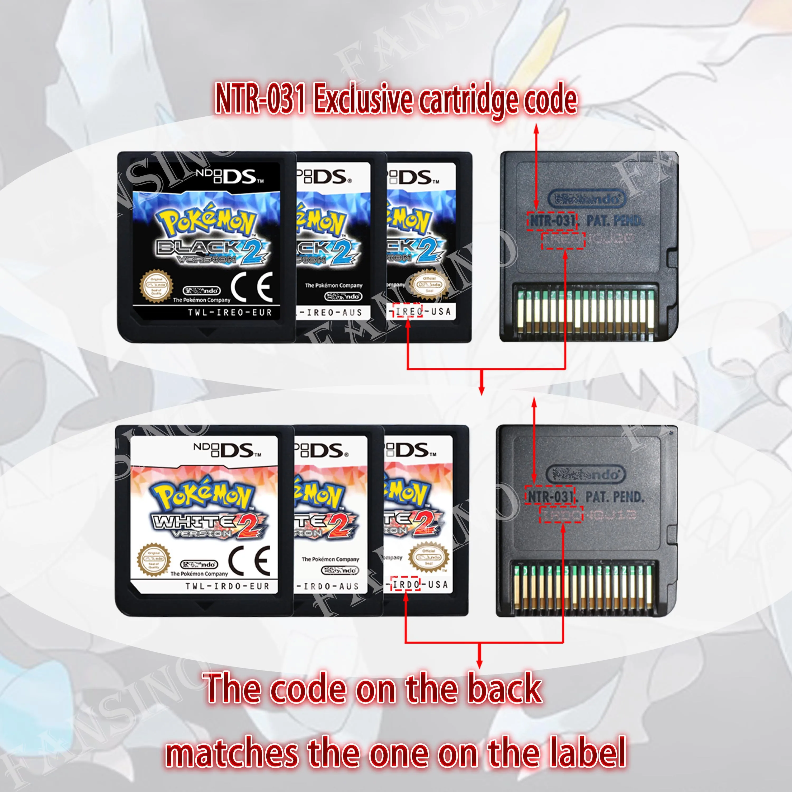 Pokémon Black White 1/2 Version High Quality Authentic 1:1 Replica DS Video Game Cartridge For DS 2DS 3DS Console (USA,EUR,AUS) thumbnail 5