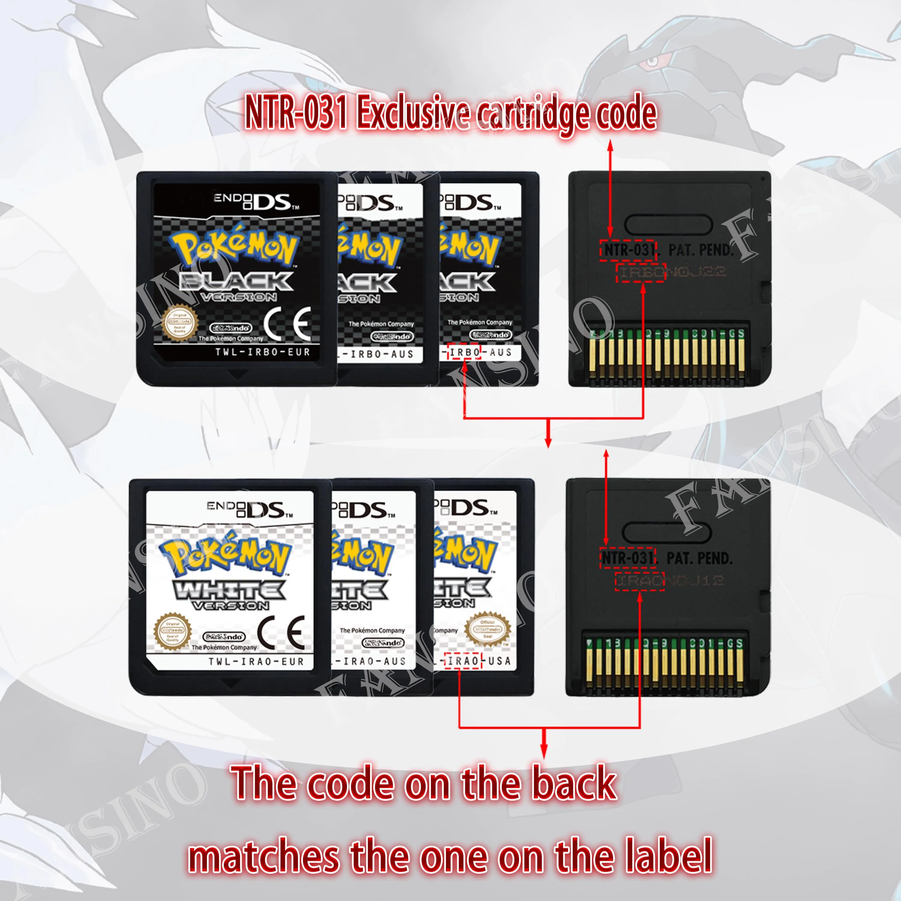 Pokémon Black White 1/2 Version High Quality Authentic 1:1 Replica DS Video Game Cartridge For DS 2DS 3DS Console (USA,EUR,AUS) thumbnail 6