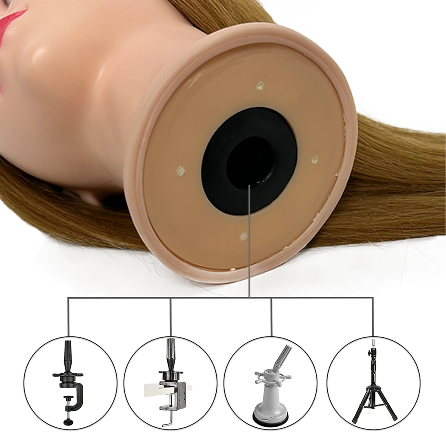 Mannequin Head 20 Inch 95% Real Human Hair, Cosmetology Manikin Doll Head for Hair Styling, Braiding, Training Practice thumbnail 5