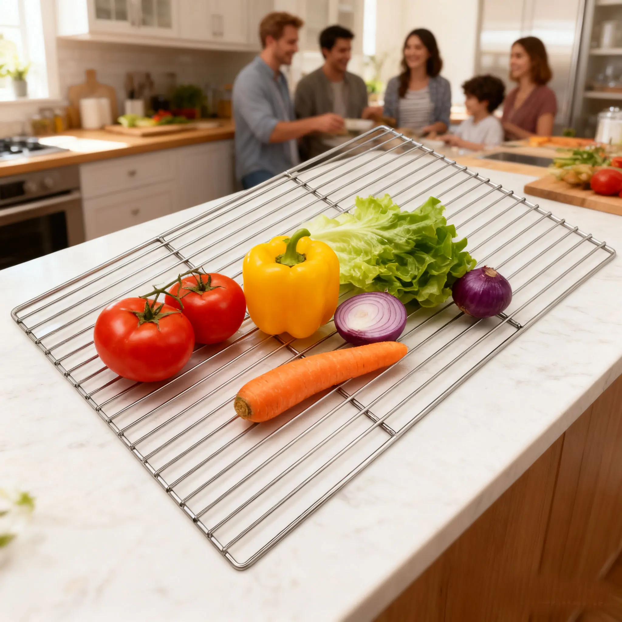 Stainless steel 304 rectangular grill mesh rack oven grill mesh thickened grill outdoor barbecue tools home use thickened steel thumbnail 4