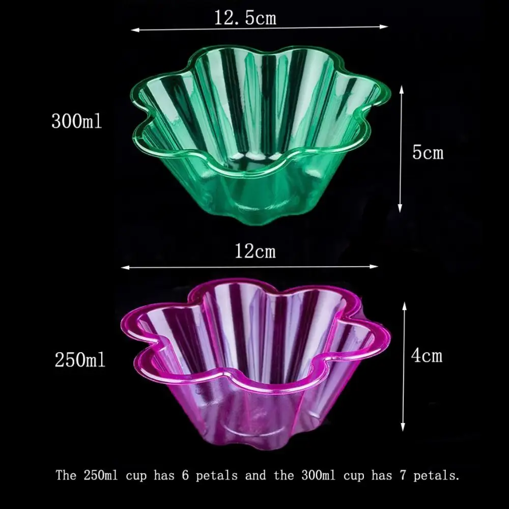 50 Pcs Plastic Flower-Shaped Sundae Cup Transparent 250ml/300ml Ice Cream Bowls Disposable Thickened Dessert Serving Cups Yogurt thumbnail 6