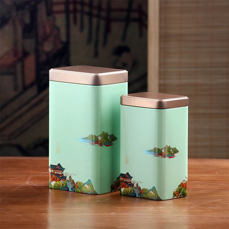 【Tin Plate Storage Box Sealed Tea Caddy Small Square Coffee Jar Tea Leaves Container Cans Small Tinplate Spices Storage Boxes】 thumbnail 5