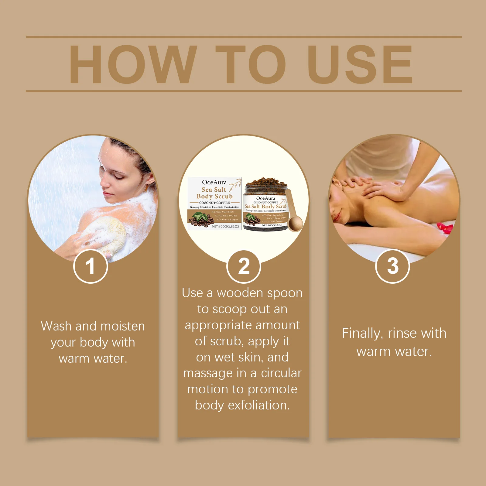 Coconut Coffee Body Scrub Exfoliating Dead Skin Dry Skin Remedy Smooth Skin Care Winter Skincare Moisturizing Repairing 100g thumbnail 5
