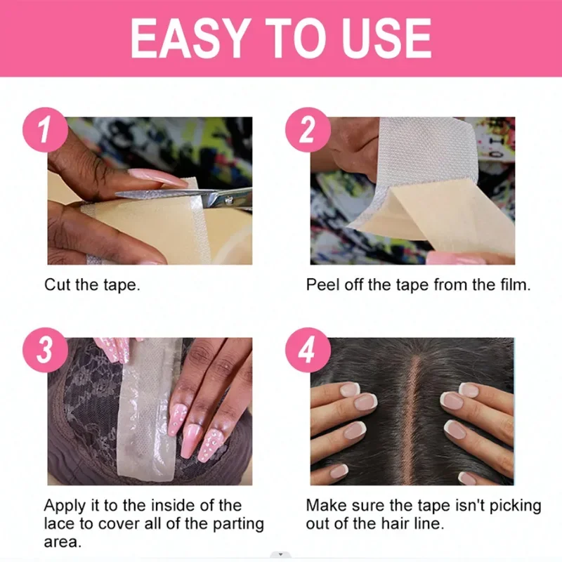 Non-Slip Silicone Wig Adhesive Tape Breathable Lace Wig Grids Knots Healer Hair Tape Lace Wig Glue for Secure Comfortable Fit thumbnail 4
