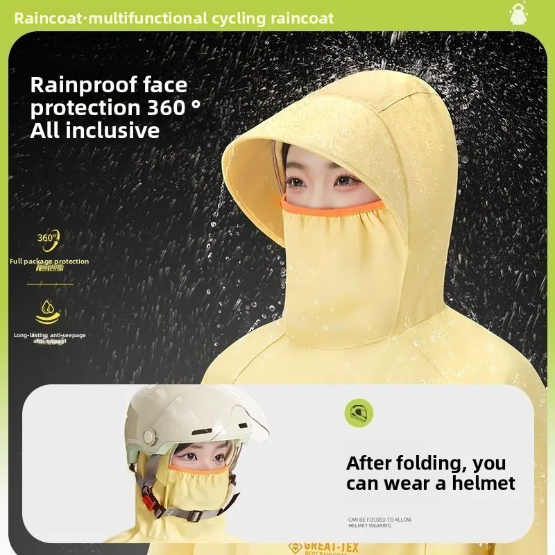New Coverall Raincoat Rainpants Suit Full Body Rainstorm Prevention Electric Bicycle Motorcycle Riding Reflective Raincoat thumbnail 4