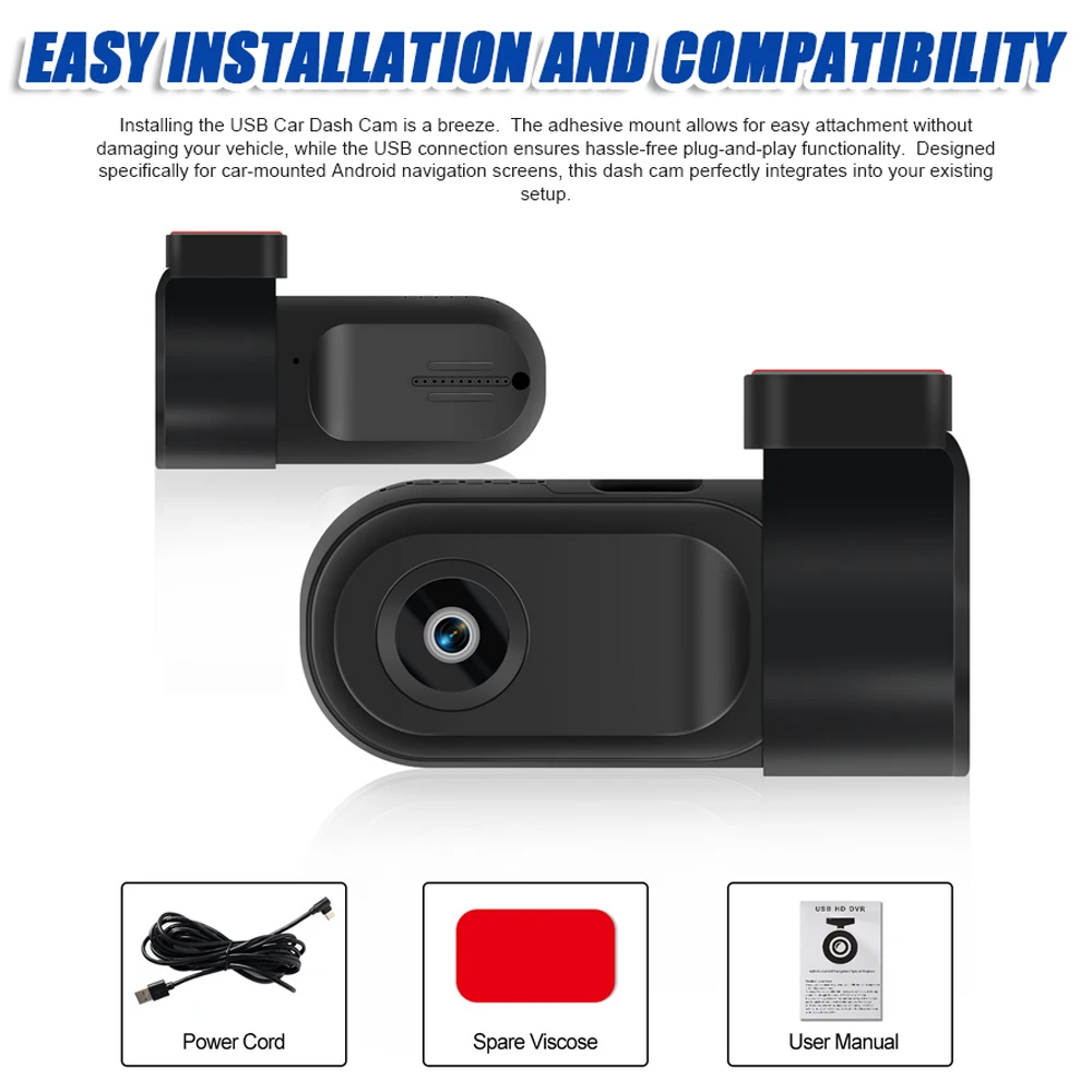 USB Dash Camera Car Android Navigation Driving Video Recorder 360 Degree Rotation DVR Dashboard Camera with ADAS Assisted System thumbnail 5