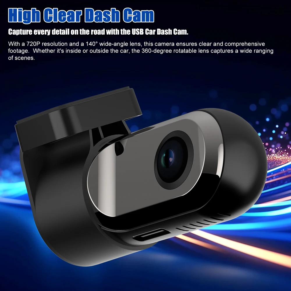 USB Dash Camera Car Android Navigation Driving Video Recorder 360 Degree Rotation DVR Dashboard Camera with ADAS Assisted System thumbnail 2
