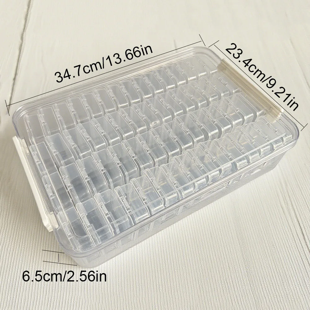 60pcs Transparent Plastic Storage Boxes for Beads, Jewelry,Diamond Painting Embroidery Storage Box-Perfect Gift for Crafters thumbnail 2