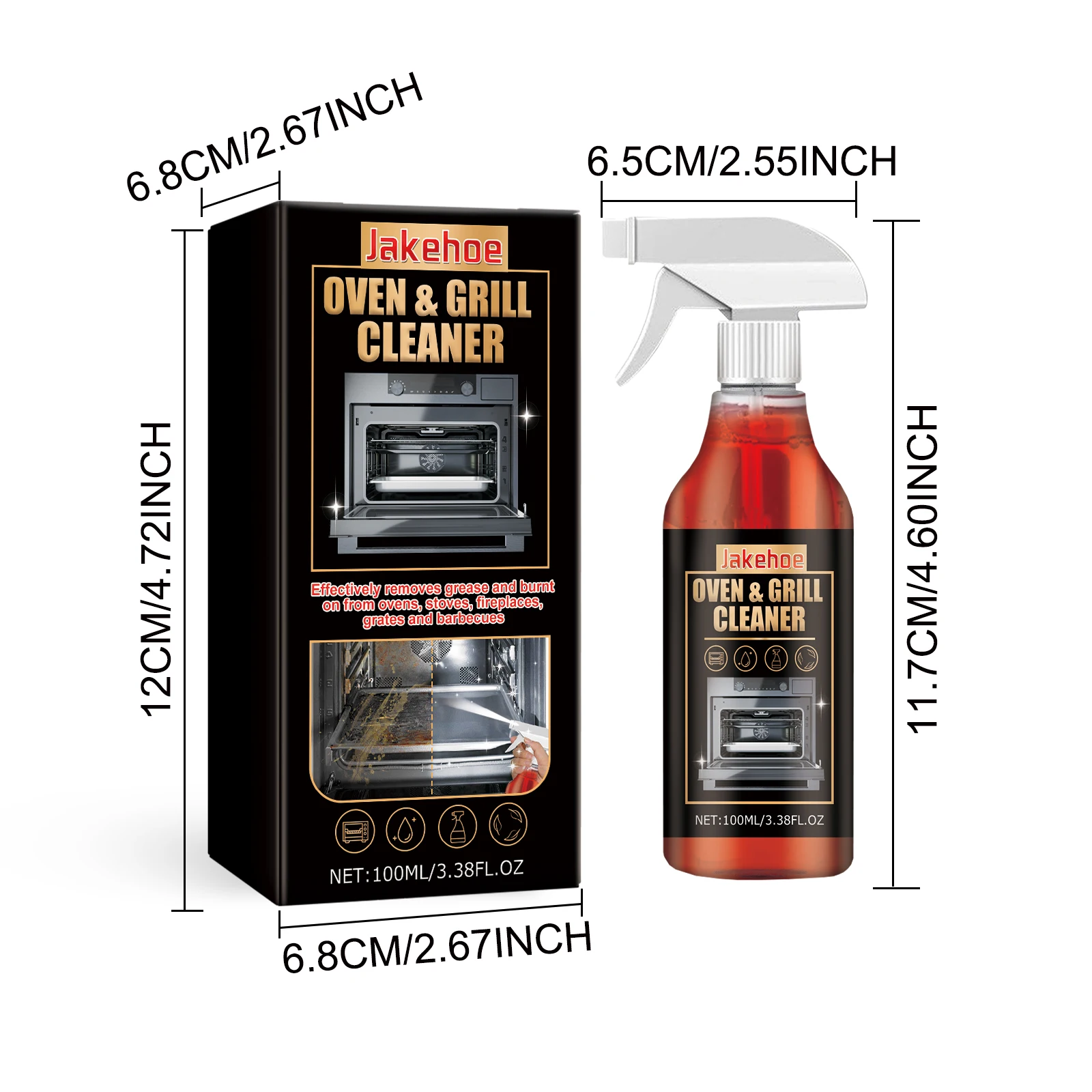 Heavy Duty Oven & Grill Cleaner Foam Spray Kitchen Grease Remover Spray for BBQ Stove and Kitchen Surfaces Easy Clean thumbnail 6