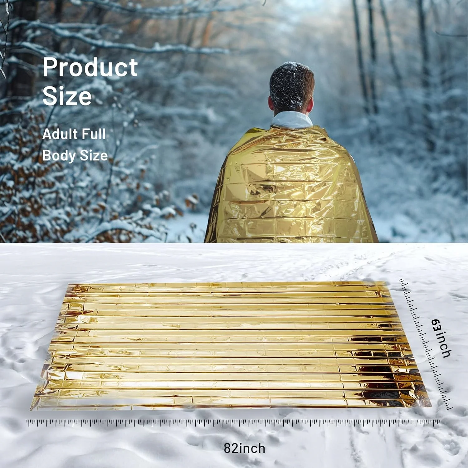 5-30Pc Outdoor Emergency Gold-Sliver Survival Blanket Waterproof First Aid Rescue Curtain Foil Thermal Military Blanket130X210Cm thumbnail 2