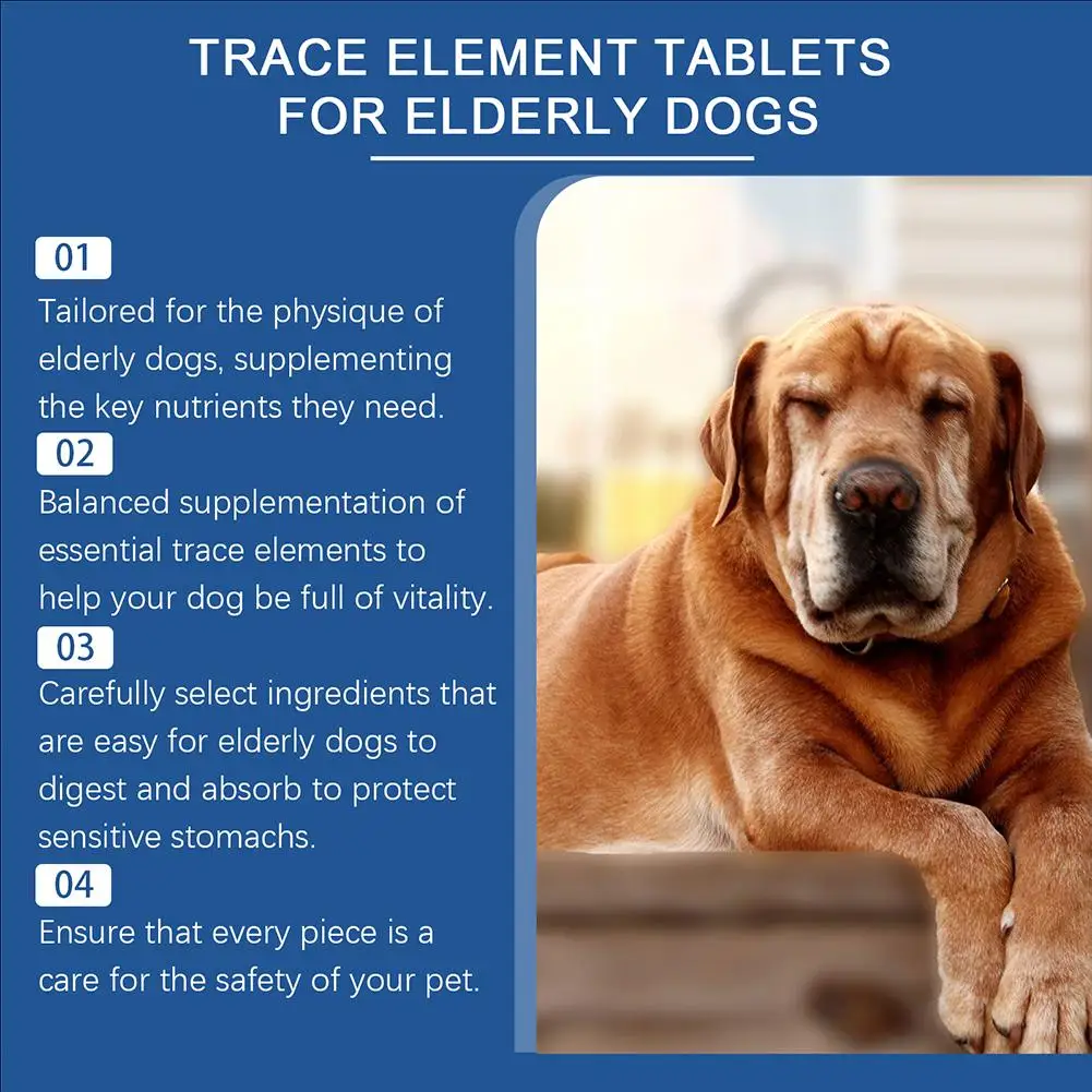 Trace Tablets For Elderly Dogs 80 Tablets Potent Antioxidants Mineral Joint Health Immune System Wellness Supplement thumbnail 3