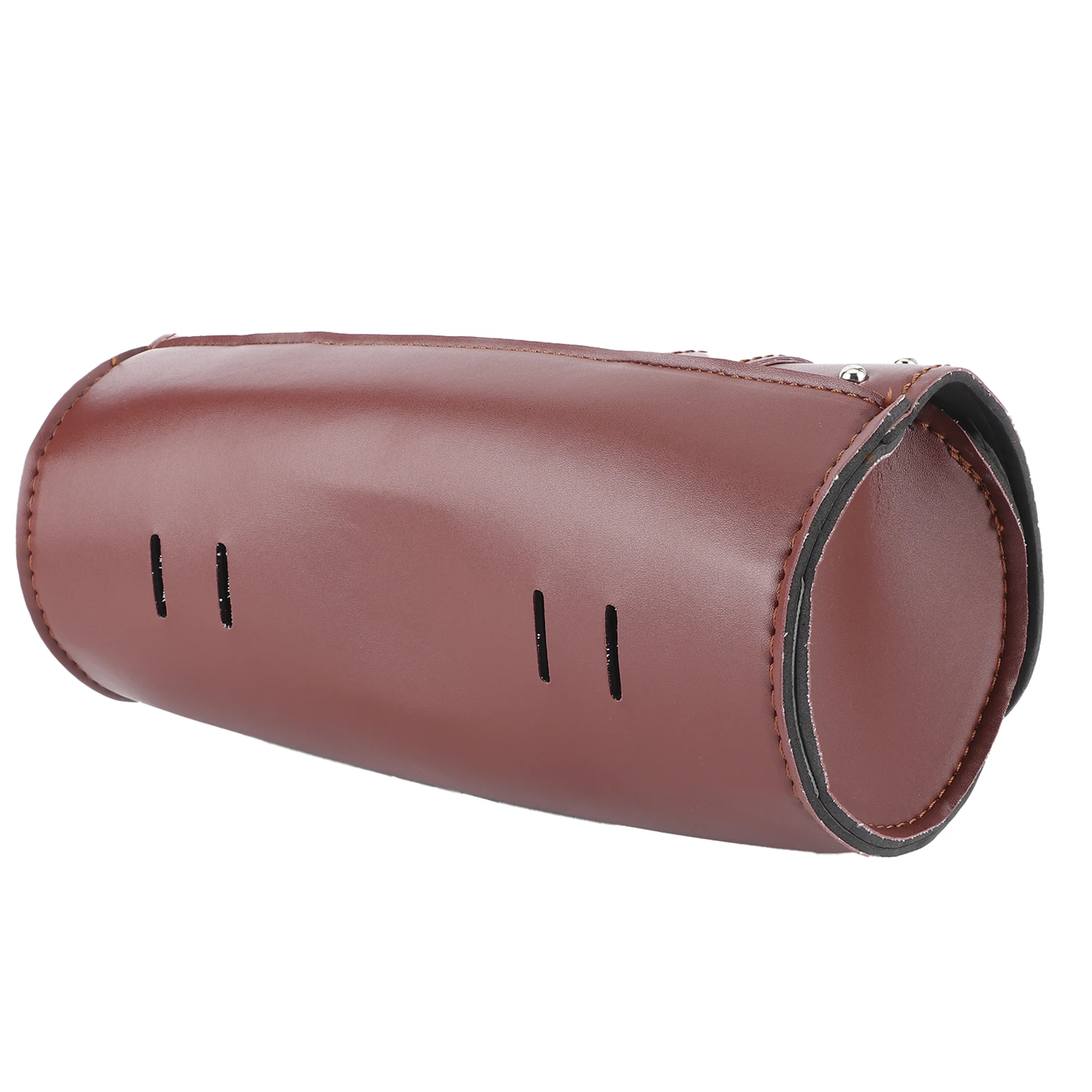 Motorcycle Bag PU Leather Wear Resistant Saddlebag Motorbike Roll Luggage 13x31cm thumbnail 4
