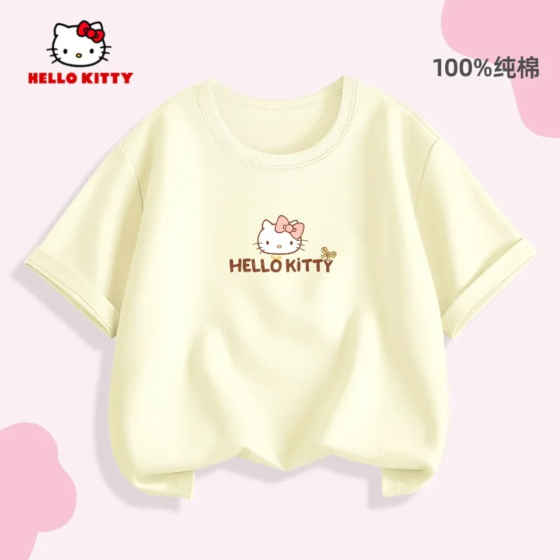 2026 Summer Children's T-shirt Soft Cute Hello Kitty Cartoon Printed Parent Child Wear Pure Cotton Casual Boys and Girls' Top thumbnail 2