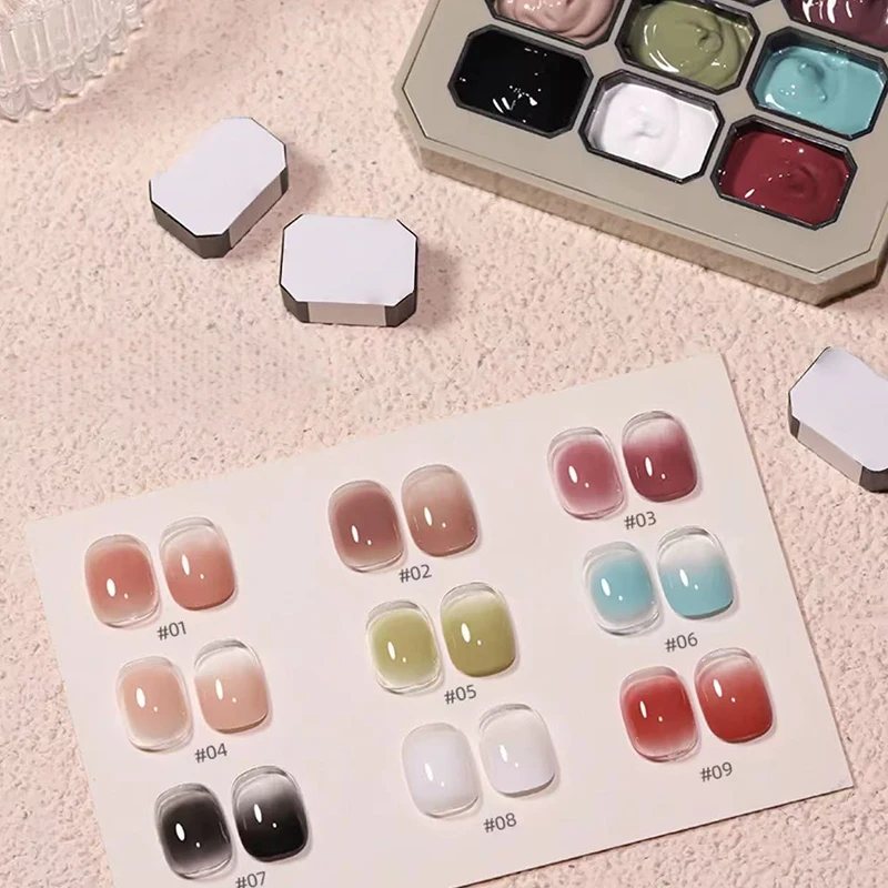 9-color solid gradient high-saturation blush nail polish, French manicure gel, suitable for nail technicians and beginners. thumbnail 5