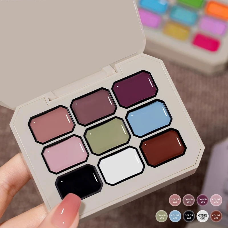 9-color solid gradient high-saturation blush nail polish, French manicure gel, suitable for nail technicians and beginners. thumbnail 3