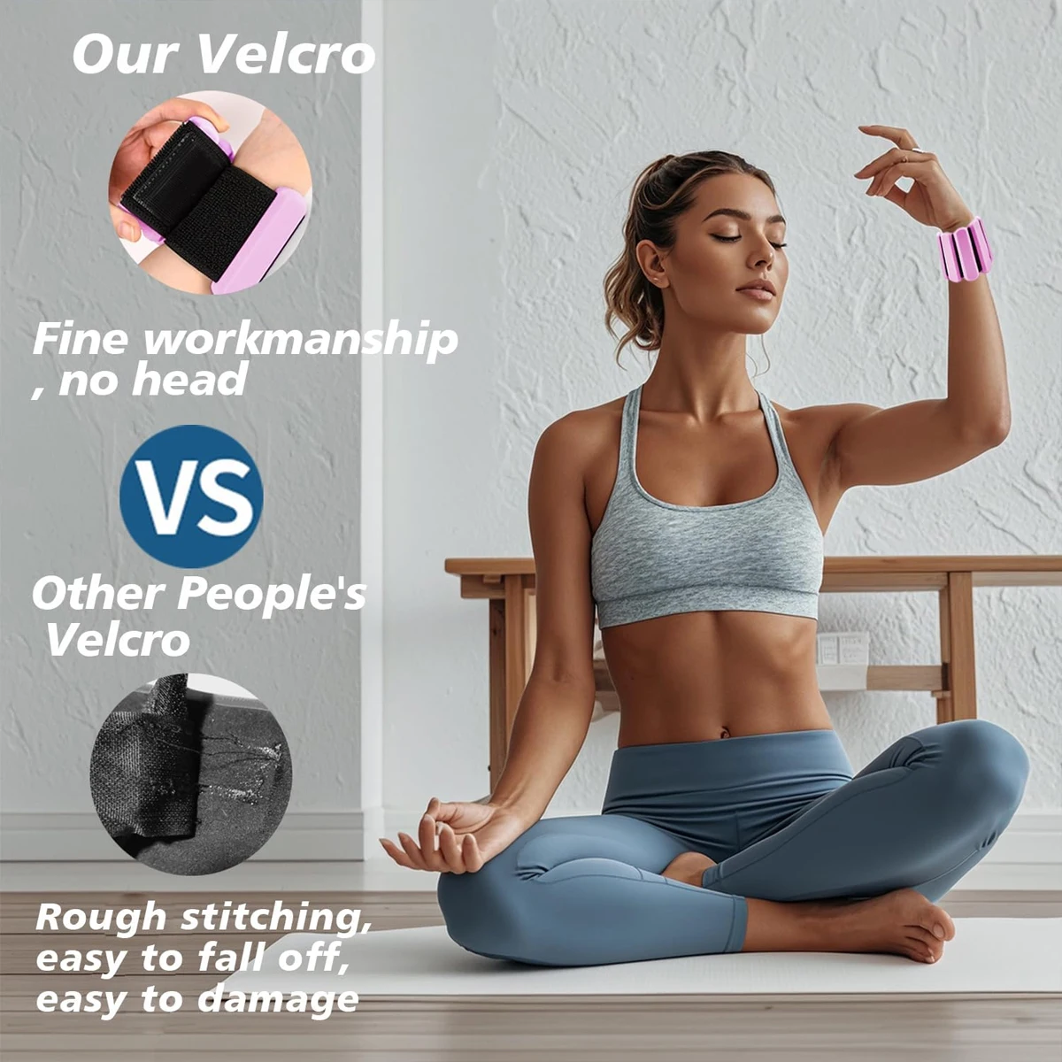 01/1 Unisex Adjustable Silicone Zinc Alloy Wrist & Ankle Weighted Bracelets, for Pilates, Gym, Yoga, Cardio & Strength Training thumbnail 4