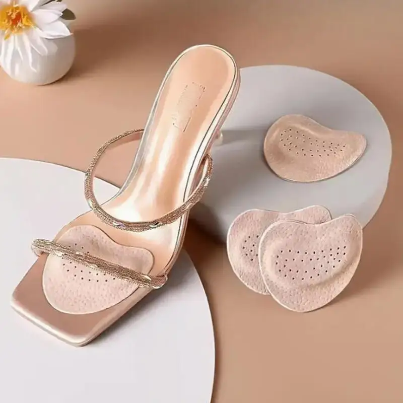 4PCS Sandals Anti-slip Stickers Leather Forefoot Pad Women High Heels Pain Relief Insert Insoles Toe Cushion Foot Care Shoes Pad thumbnail 2