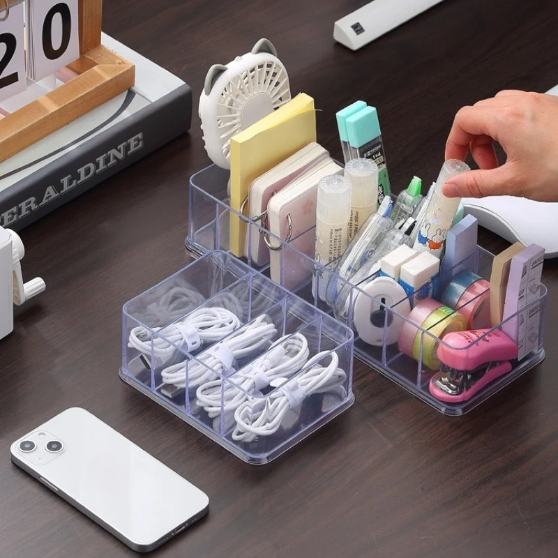 Cable Organizer Box with Wire Ties, Plastic Cord Storage Box with Lid, Electronics Organizer for Home Office Desk Organizers thumbnail 6