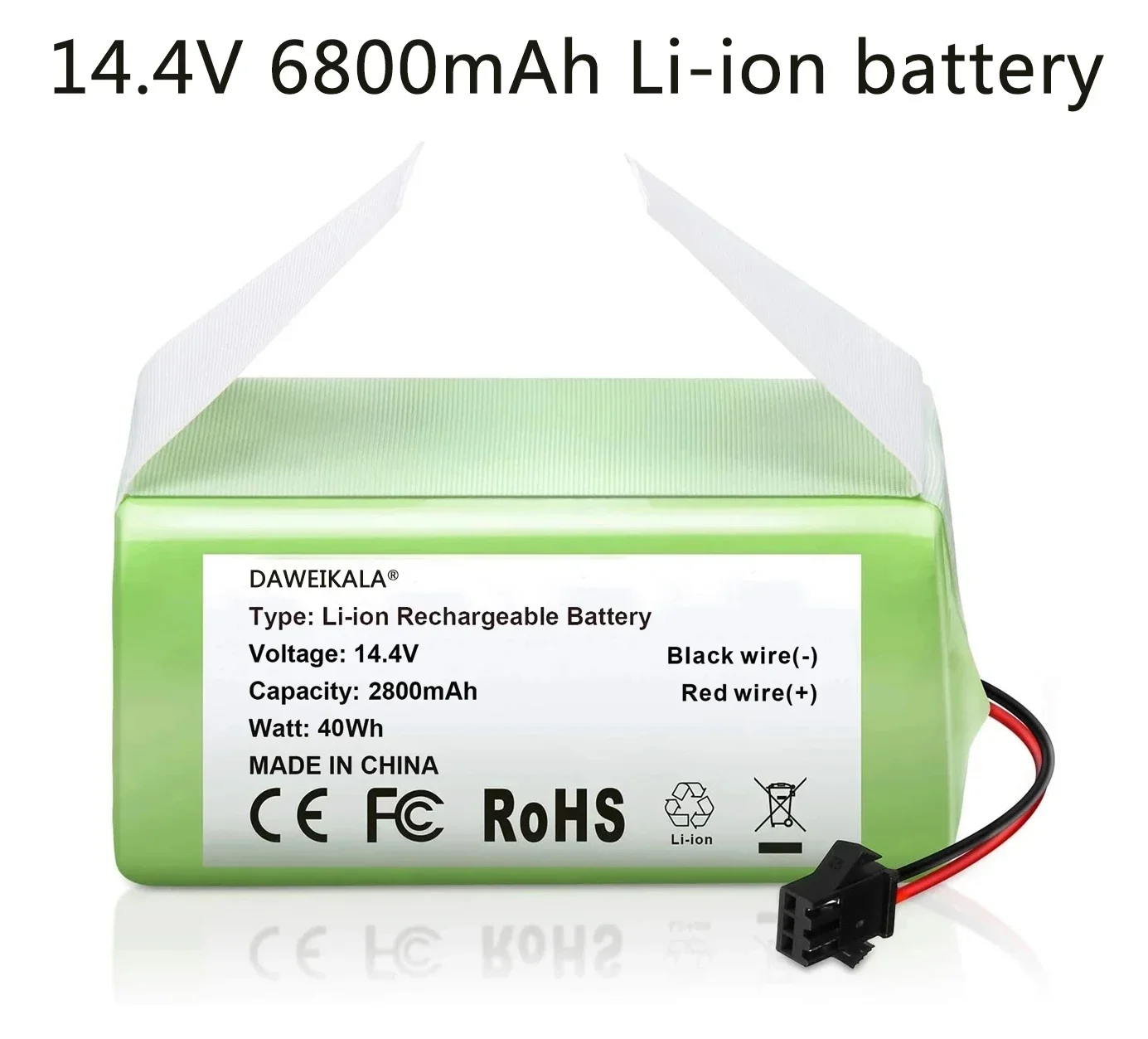 14.4V 6800mAh Li-ion Battery for for Conga 990 1090 Tesvor X500 Ecovacs Deebot N79 N79S DN622 Eufy RoboVac 11 11S RoboVac 30 thumbnail 3