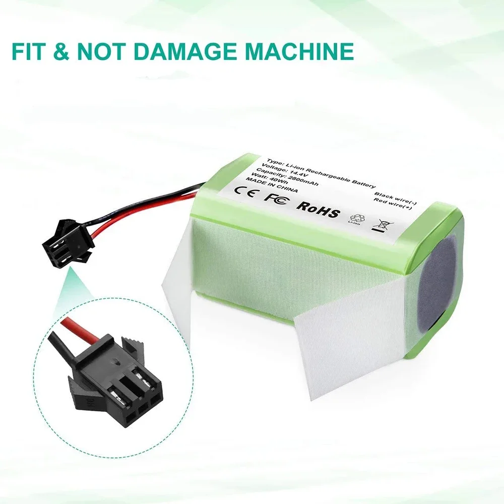 14.4V 6800mAh Li-ion Battery for for Conga 990 1090 Tesvor X500 Ecovacs Deebot N79 N79S DN622 Eufy RoboVac 11 11S RoboVac 30 thumbnail 2