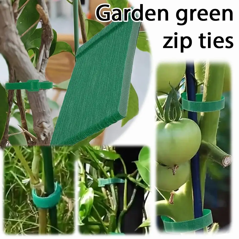 100pcs Reusable Adjustable Non-Slip Nylon Plant Ties with Hook and Loop Fasteners, Ideal for Gardening Applications thumbnail 2