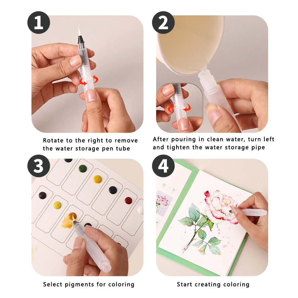 6 creative watercolor painting sets, including watercolor paper, dipping pen, art painting and coloring pigments thumbnail 4