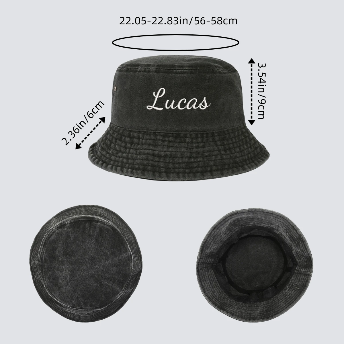 Custom Bucket Hat Embroidered Name Bucket Cap Personalized Text Sun Hat Vintage Summer Cap for Outdoor Fisherman hat thumbnail 6