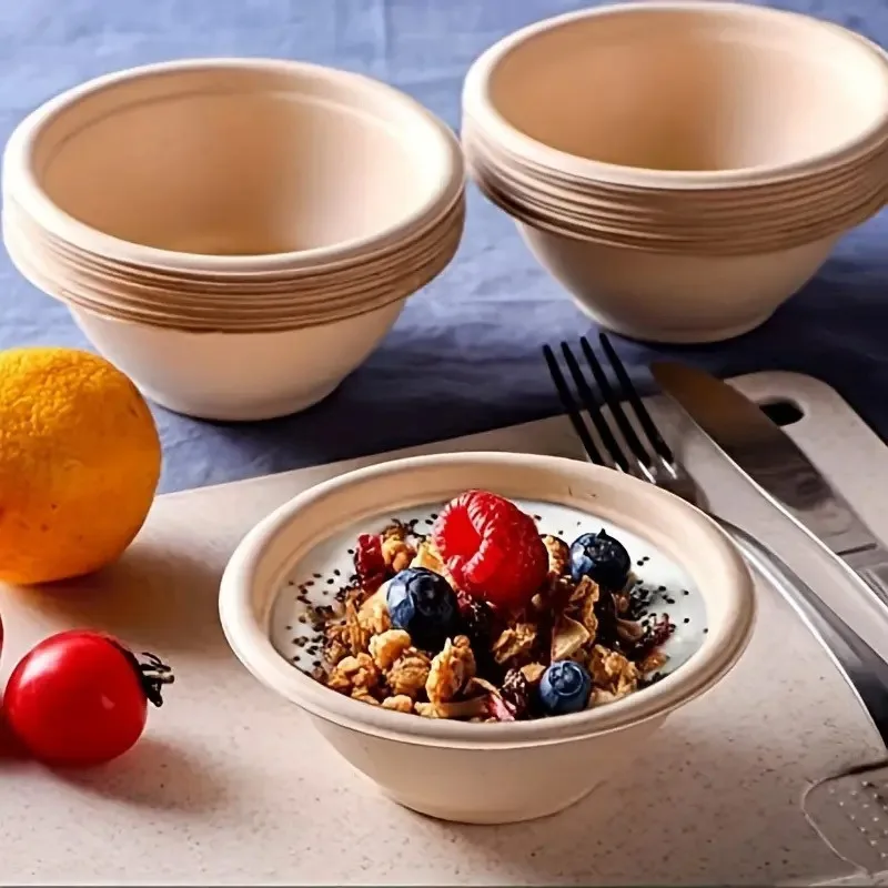 50PCS Disposable Paper Bowls Holiday Family Gatherings Desserts Fruits Salads Ice Cream Oatmeal Household Food Paper Bowls thumbnail 6