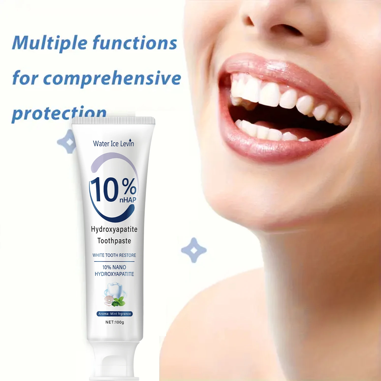 Hydroxyapatite Toothpaste 100g with Nano Hydroxyapatite & Vitamin C - Enamel Strengthening Gum Care Fresh Breath Whitening thumbnail 4