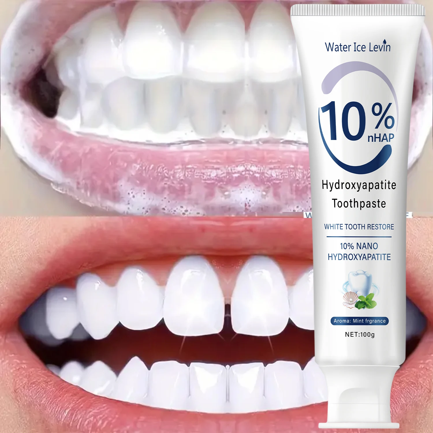 Hydroxyapatite Toothpaste 100g with Nano Hydroxyapatite & Vitamin C - Enamel Strengthening Gum Care Fresh Breath Whitening thumbnail 2