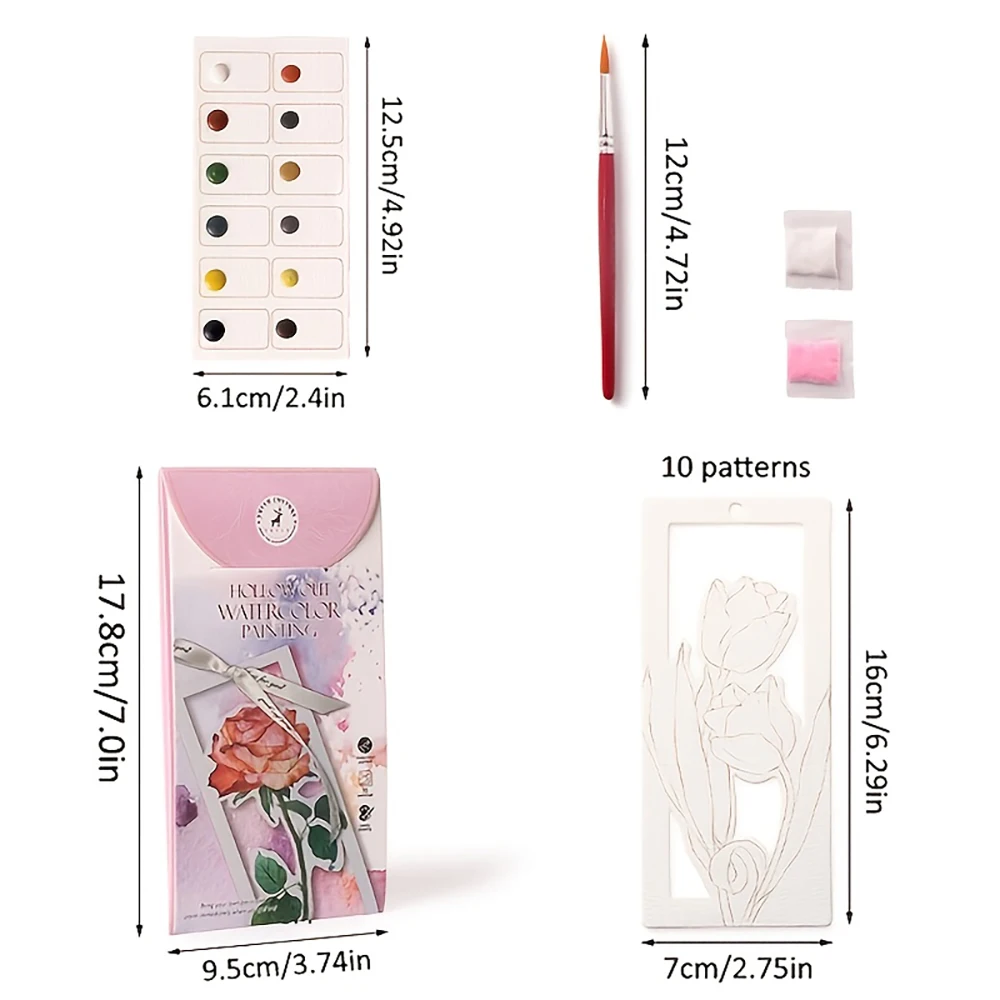 10 sheets/set watercolor bookmark painting set DIY watercolor paper handmade portable coloring bookmark, holiday party gift thumbnail 6