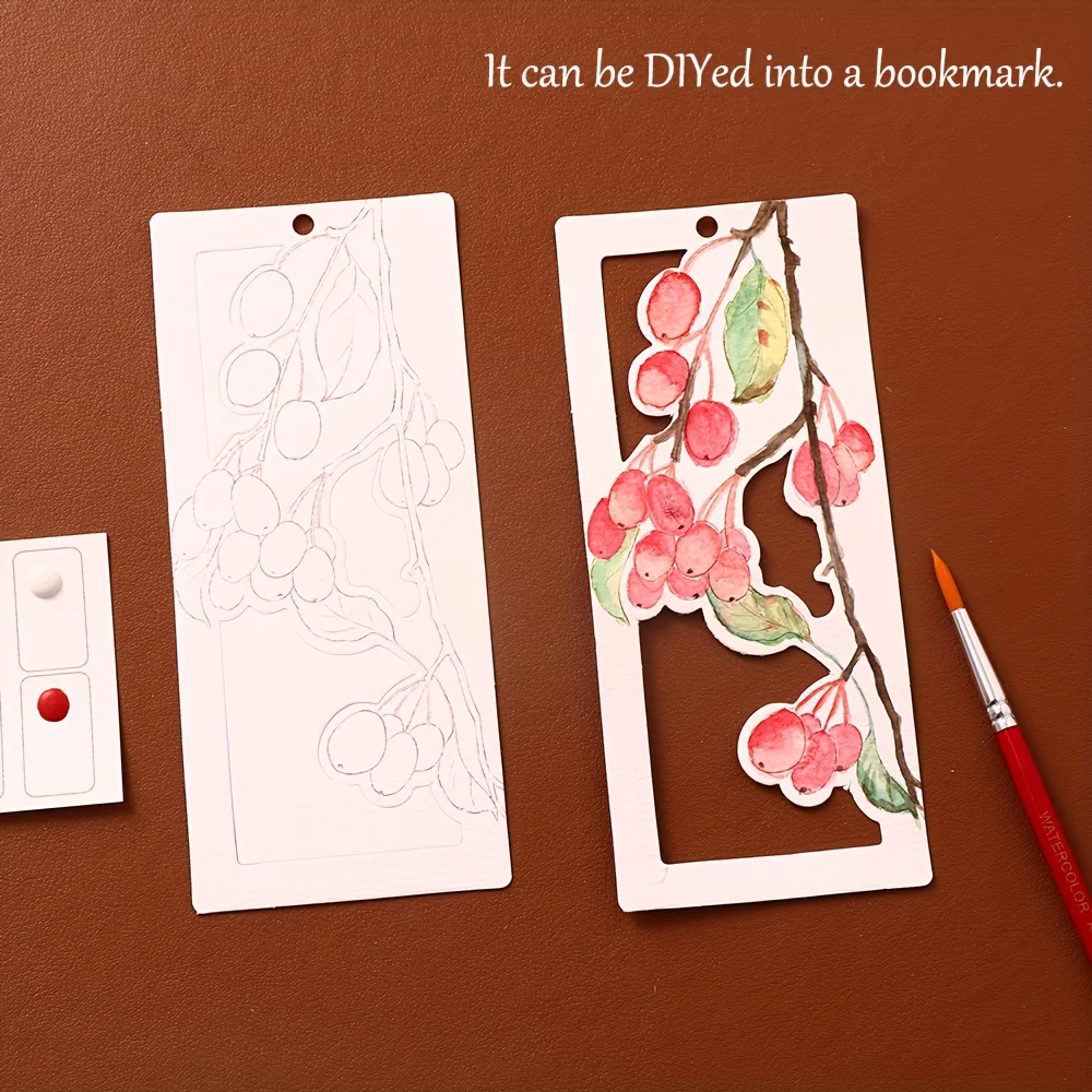 10 sheets/set watercolor bookmark painting set DIY watercolor paper handmade portable coloring bookmark, holiday party gift thumbnail 2