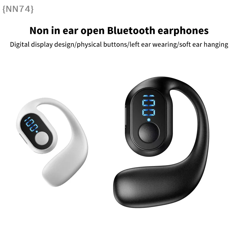 【F2-NN74】Wireless Headphones with Digital Display & Mic, Noise Canceling Hands-Free Earphones for Driving, Work & Calls