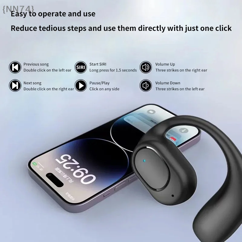 【F2-NN74】Wireless Headphones with Digital Display & Mic, Noise Canceling Hands-Free Earphones for Driving, Work & Calls thumbnail 3